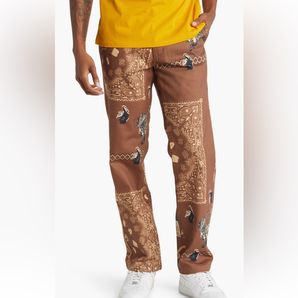 NWT Billionaire Boys Club/Icecream Bison Colored Western Bandanna Cowboy Pant